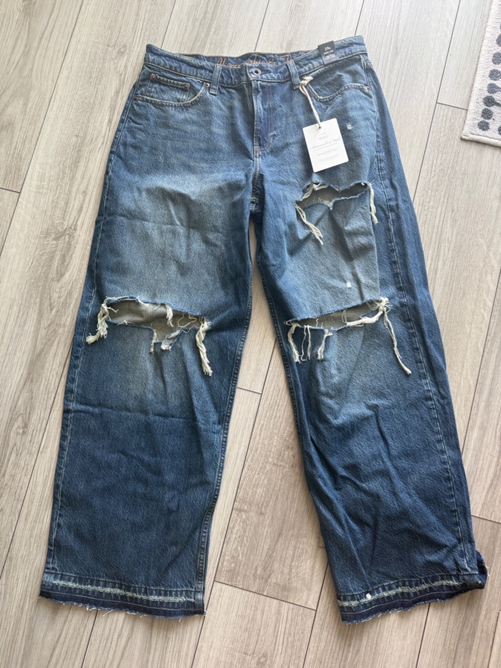Abercrombie & Fitch Distressed Blue Boyfriend Jeans